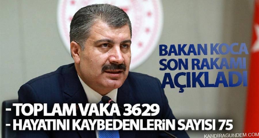 Bakan Koca son rakamı açıkladı! ‘Toplam vaka 3629, hayatını kaybedenlerin sayısı 75 oldu’